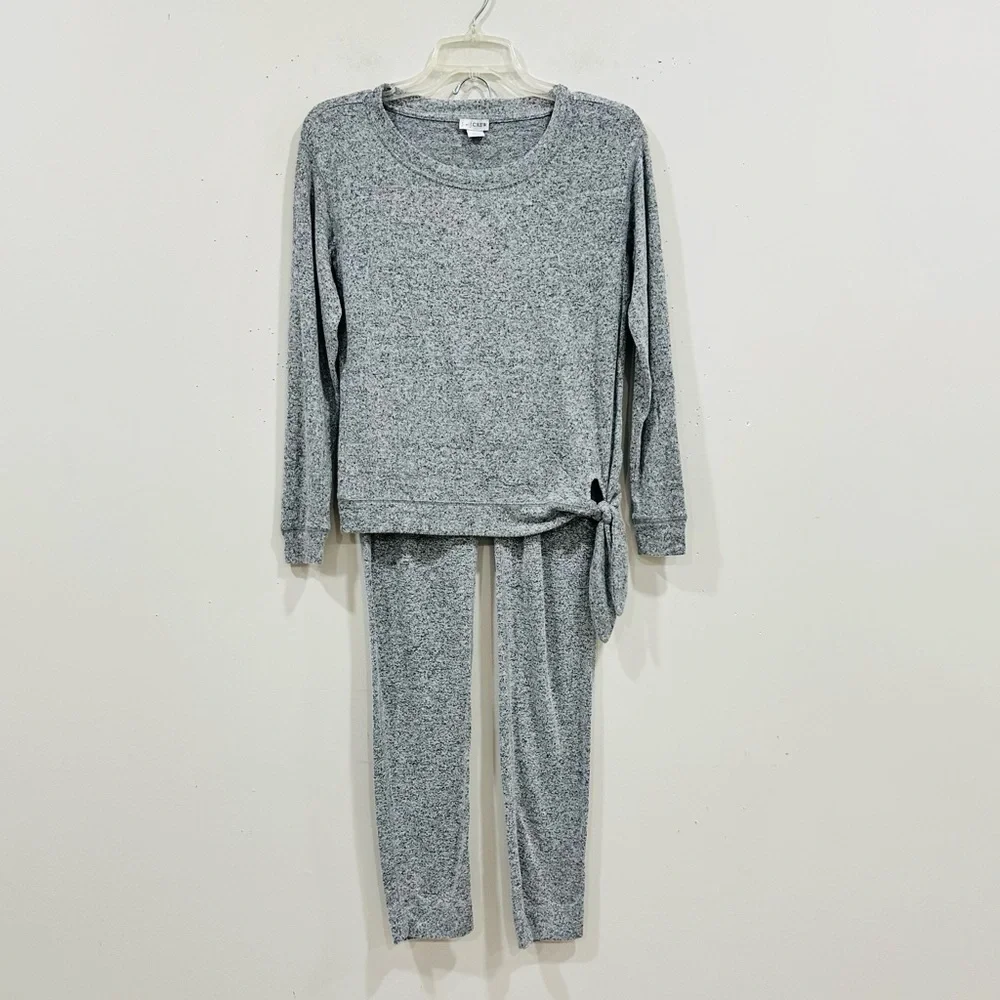 J.Crew Lounge Set, Gray Pajamas, Two-Piece Set, XXS Top XS Pants,‎ Soft Knit.